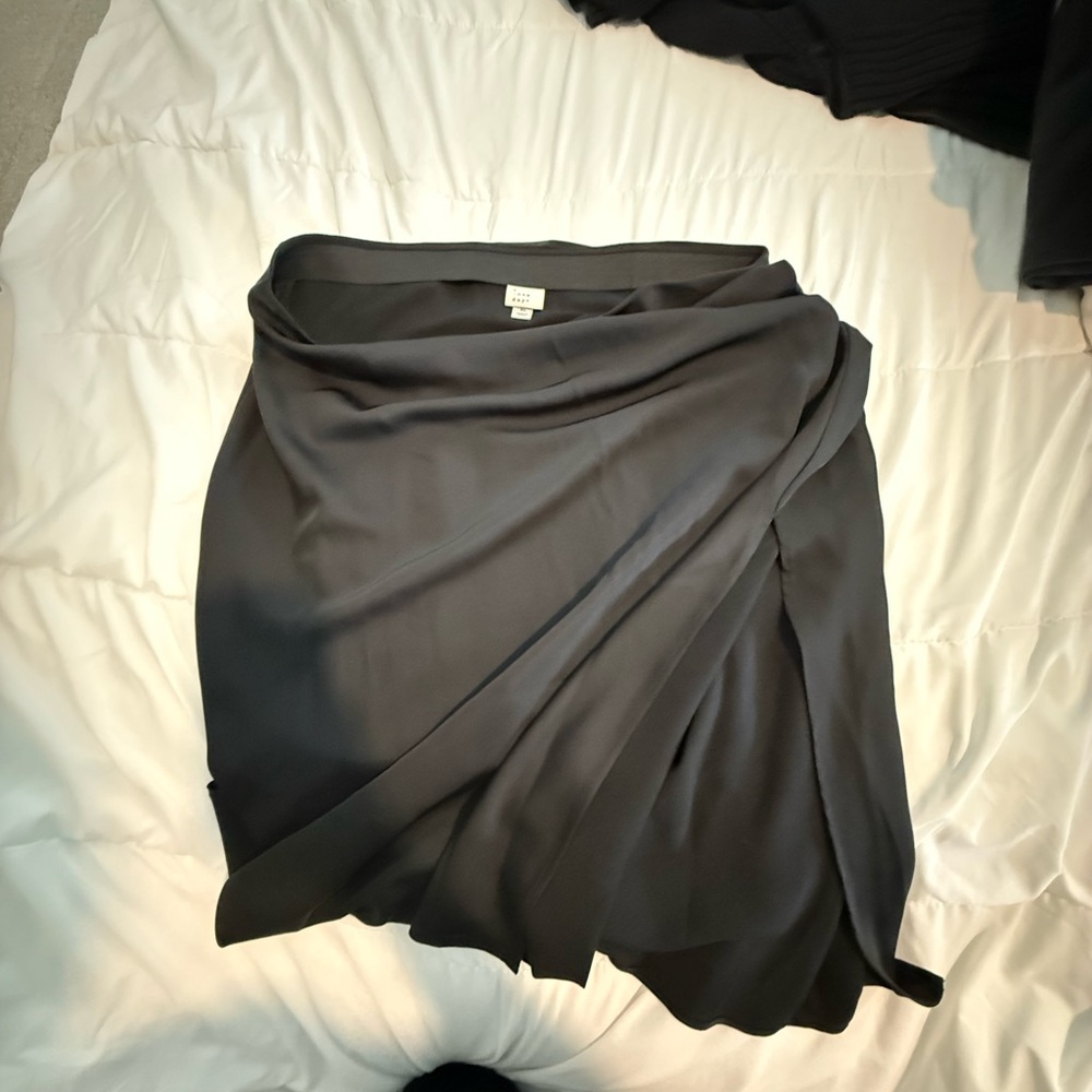 a new day Black satin Midi Skirt